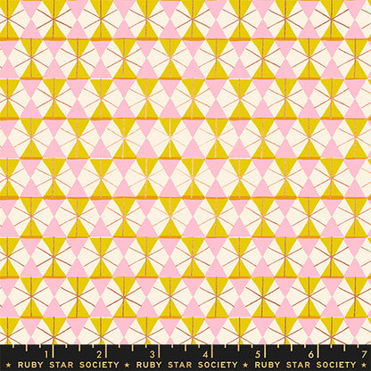 Kimberly Kight Ruby Star Society Moda Fabrics Merry Happy Happy Hexy RS3102 11M Metallic Golden Hour