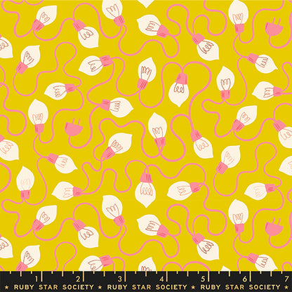 Kimberly Kight Ruby Star Society Moda Fabrics Merry Happy High Strung RS3101 14M Metallic Golden Hour