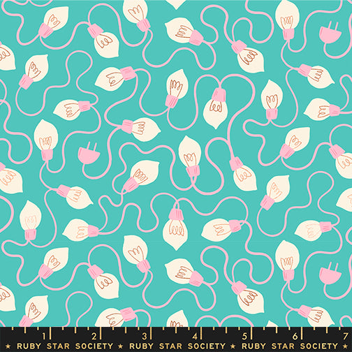 Kimberly Kight Ruby Star Society Moda Fabrics Merry Happy High Strung RS3101 20M Metallic Iceberg