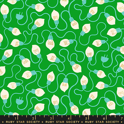 Kimberly Kight Ruby Star Society Moda Fabrics Merry Happy High Strung RS3101 22 Metallic Verdant