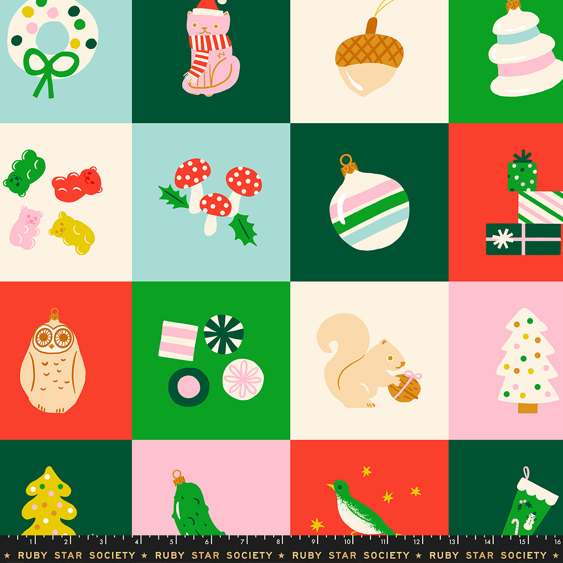 Kimberly Kight Ruby Star Society Moda Fabrics Merry Happy Panel RS3105 11 Lollipop