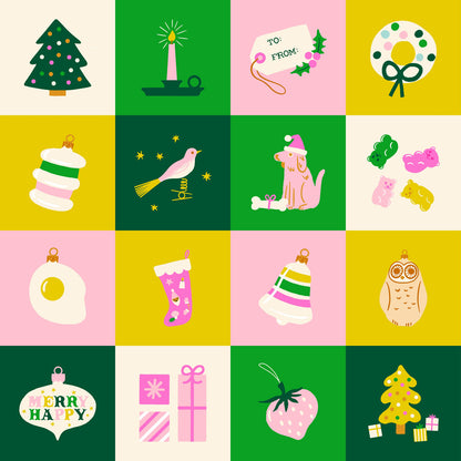 Kimberly Kight Ruby Star Society Moda Fabrics Merry Happy Panel RS3105 12 Verdant