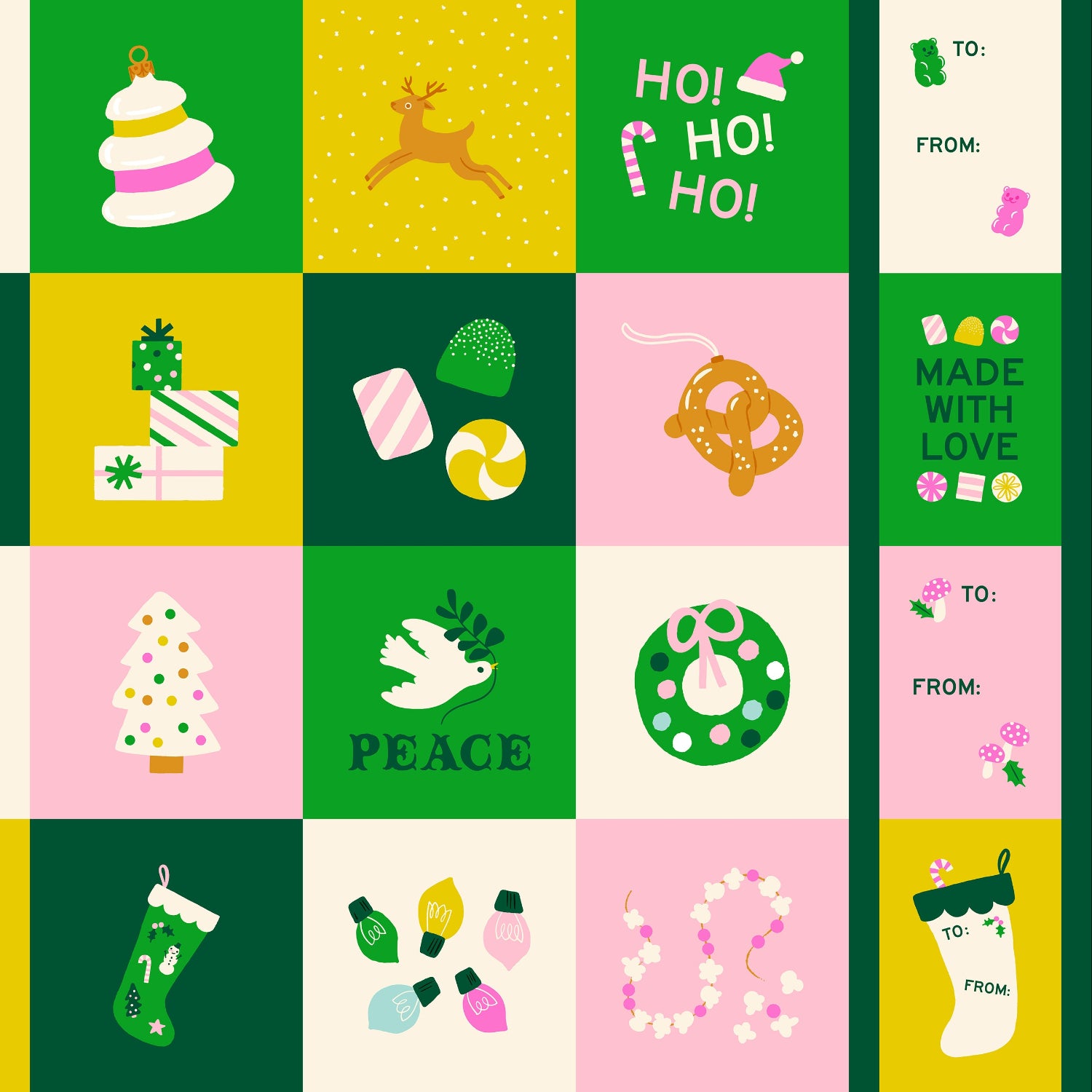 Kimberly Kight Ruby Star Society Moda Fabrics Merry Happy Panel RS3105 12 Verdant