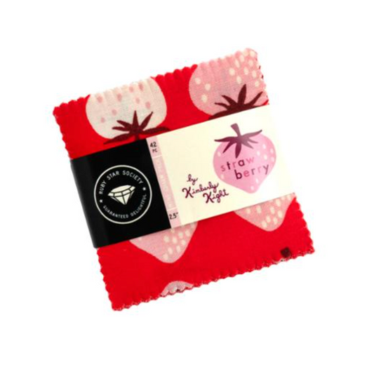 Kimberly Kight Ruby Star Society Moda Fabrics Strawberry 2.5" Mini Charm Pack RS3084MC