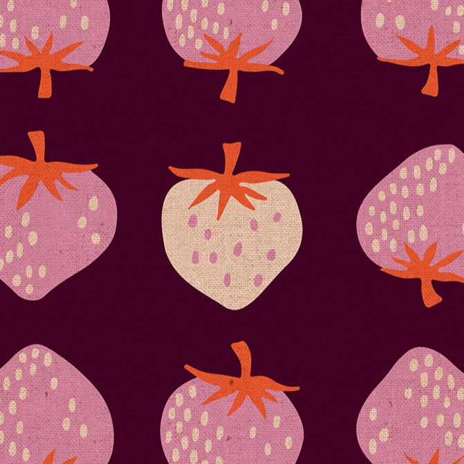 Kimberly Kight Ruby Star Society Moda Fabrics Strawberry Strawberry Deep Plum Canvas RS308717L