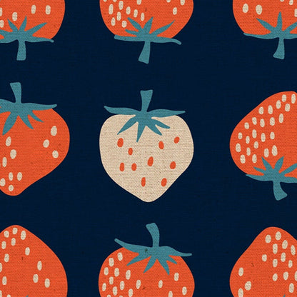 Kimberly Kight Ruby Star Society Moda Fabrics Strawberry Strawberry Navy Canvas RS308718L