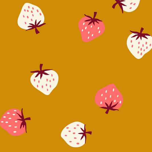 Kimberly Kight Ruby Star Society Moda Fabrics Strawberry Strawberry Toss RS3085 15 Butterscotch