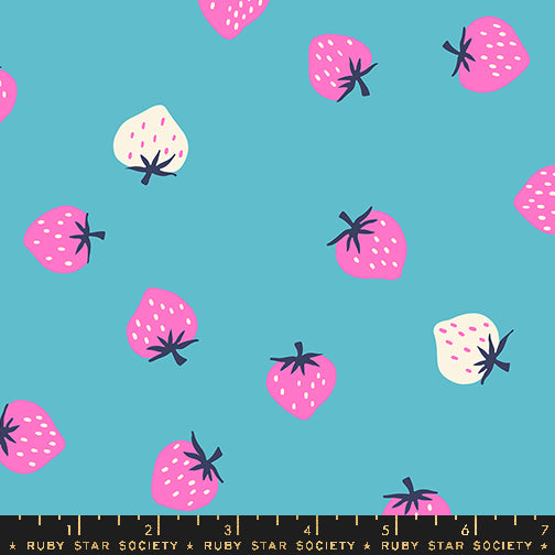 Kimberly Kight Ruby Star Society Moda Fabrics Strawberry Strawberry Toss RS3085 20 Turquoise