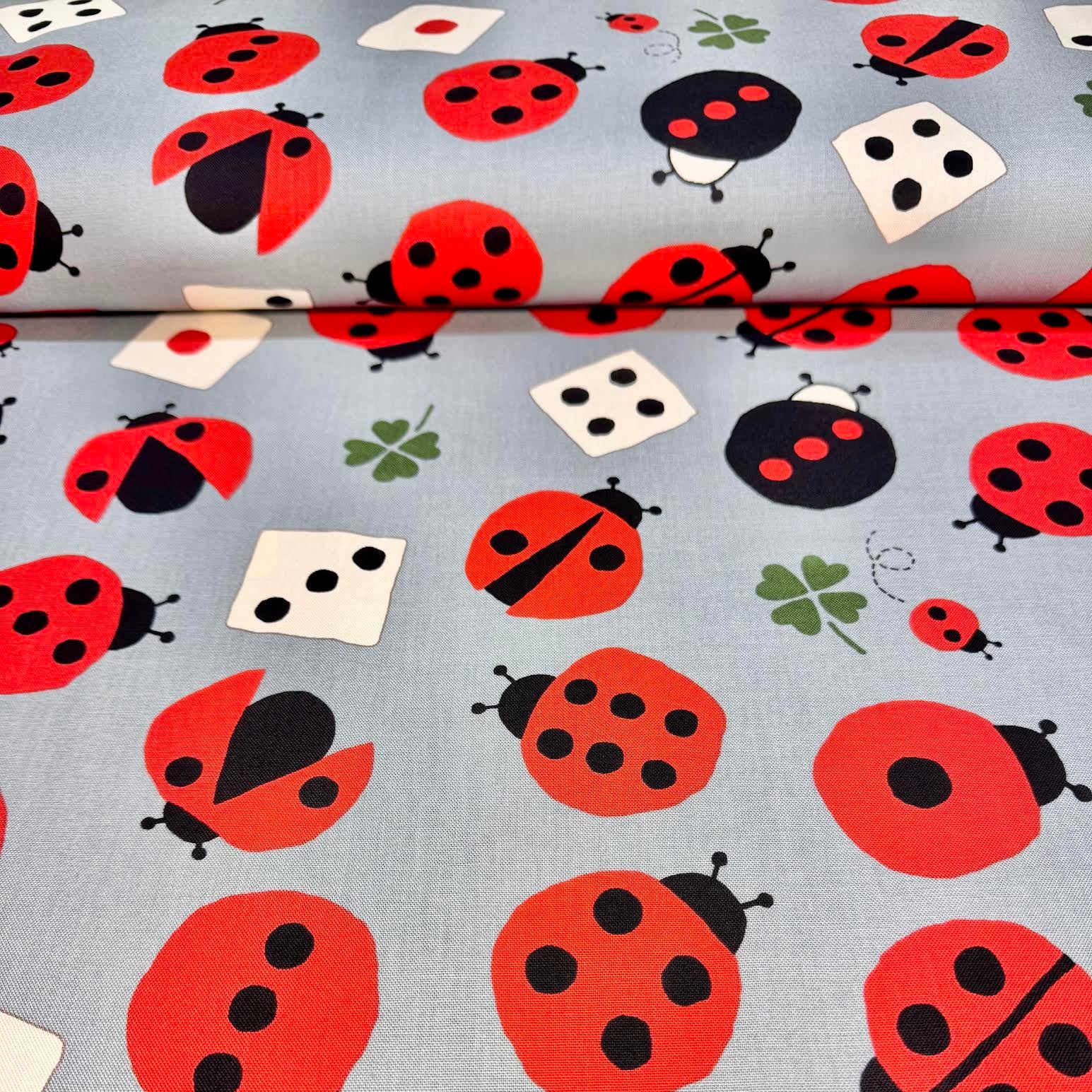 Kobayashi Ladybug Dice Cotton Canvas Japanese Import KTS-7105-C