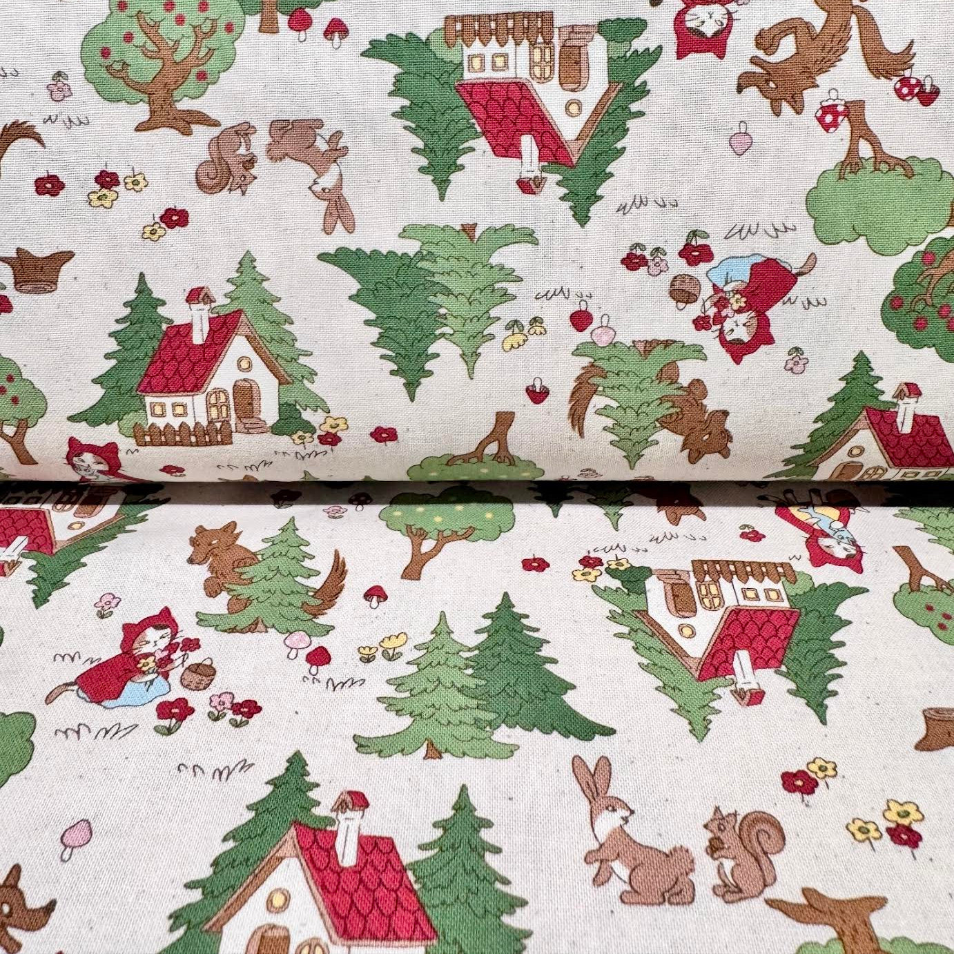 Kokka Funny Cats Little Red Riding Hood Ivory YK-36020_1_A