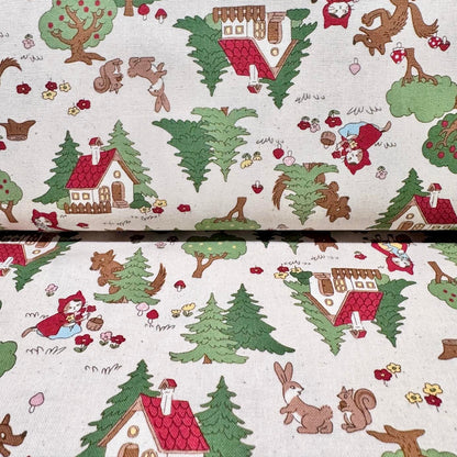 Kokka Funny Cats Little Red Riding Hood Ivory YK-36020_1_A