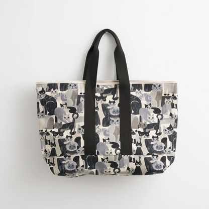 Kokka Japanese Fabrics Art Animal Cats Cotton Linen Canvas Blue YGA-91060-1A