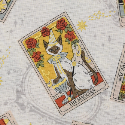 Kokka Japanese Import Fabric Tarot Cats YA-91050-1A Ivory
