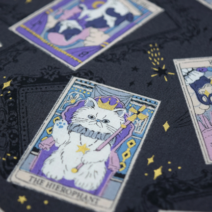 Kokka Japanese Import Fabric Tarot Cats YA-91050-1E Black