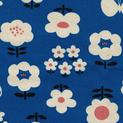 Kokka Japanese Import Fabrics Nordic Girl Floral Blue Oxford YKA-39010-2E