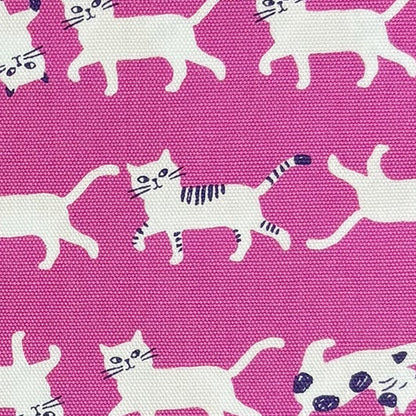 Kokka Japanese Import Fabrics Simply Palette Cats Fuchsia Oxford YPA-69010-1B