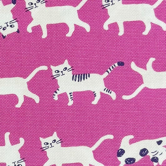 Kokka Japanese Import Fabrics Simply Palette Cats Fuchsia Oxford YPA-69010-1B