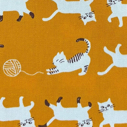 Kokka Japanese Import Fabrics Simply Palette Cats Golden Oxford YPA-69010-1C