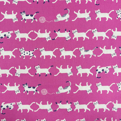 Kokka Japanese Import Fabrics Simply Palette Cats Oxford YPA-69010-1B