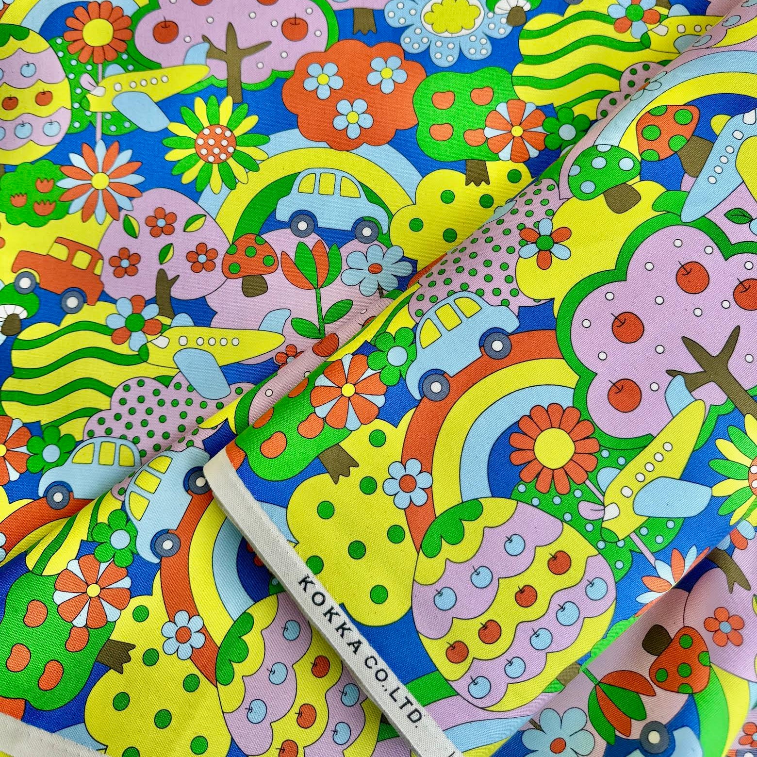 Kokka Retro School Rainbow Forest Oxford YKA-29040-1 Rainbow