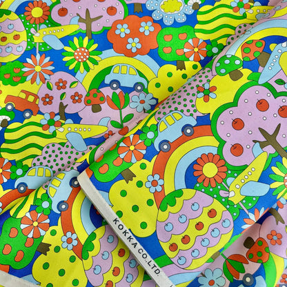 Kokka Retro School Rainbow Forest Oxford YKA-29040-1 Rainbow