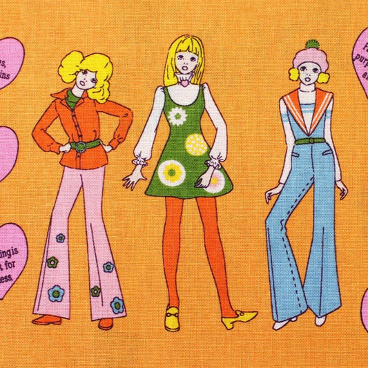 Koko Seki 70s Design Flower Days Fashion Girls Japanese Import Orange