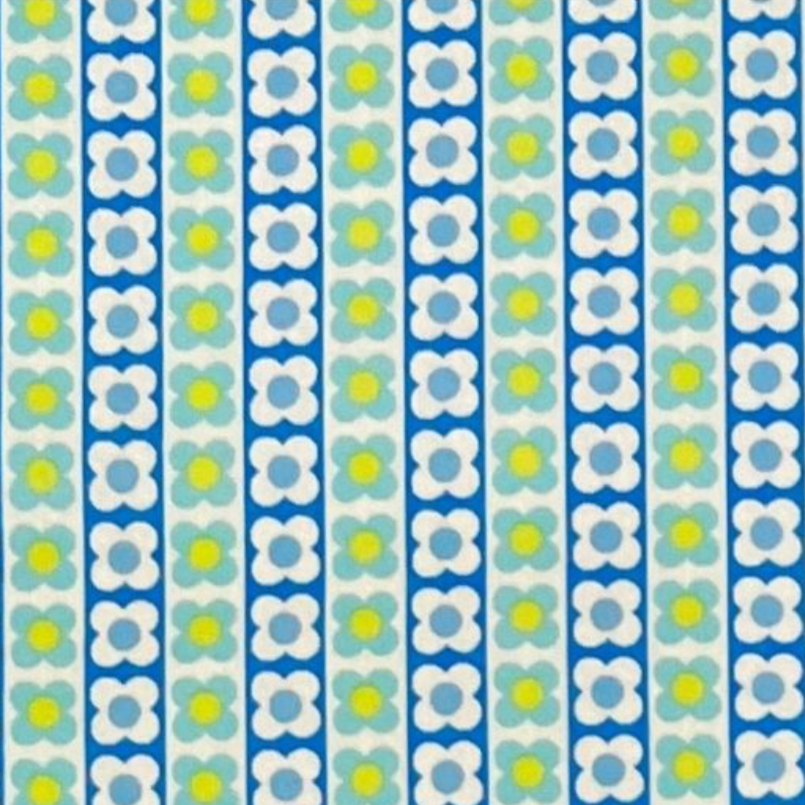 Koko Seki 70s Design Flower Days Stripes Blue Japanese Import 