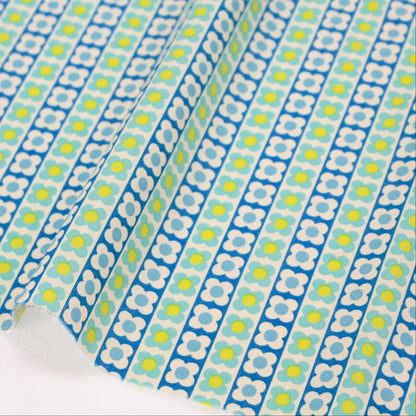 Koko Seki 70s Design Flower Days Stripes CHU055R-2DBlue Japanese Import 