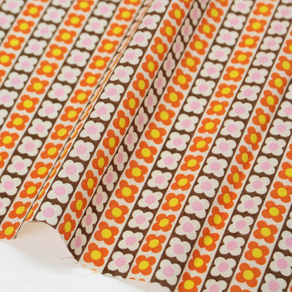 Koko Seki 70s Design Flower Days Stripes Orange CHU055R-2C Japanese Import 