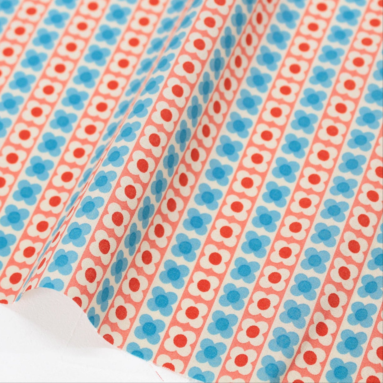 Koko Seki 70s Design Flower Days Stripes Red CHU055R-2A Japanese Import 