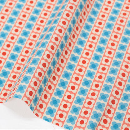 Koko Seki 70s Design Flower Days Stripes Red CHU055R-2A Japanese Import 