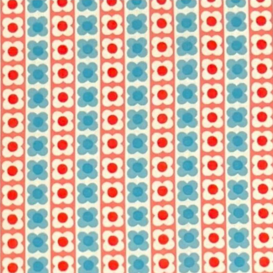 Koko Seki 70s Design Flower Days Stripes Red Japanese Import 