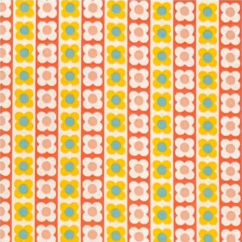 Koko Seki 70s Design Flower Days Stripes Yellow CHU055R-2B Japanese Import 