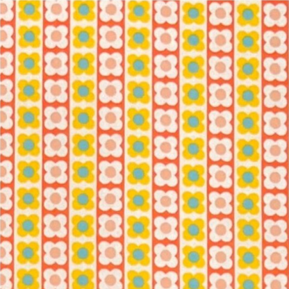 Koko Seki 70s Design Flower Days Stripes Yellow CHU055R-2B Japanese Import 