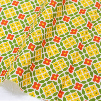 Koko Seki 70s Design Flower Power Japanese Import Flower Circle Green CHU055R