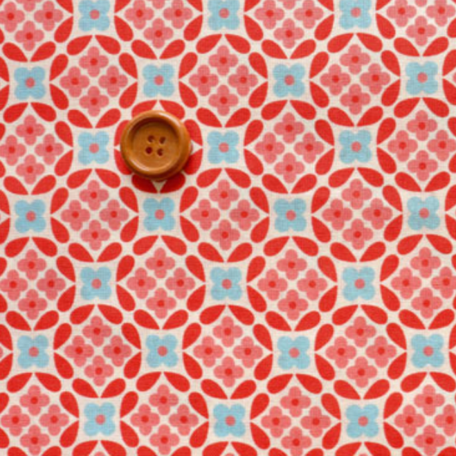 Koko Seki 70s Design Flower Power Japanese Import Flower Circle Red CHU055R