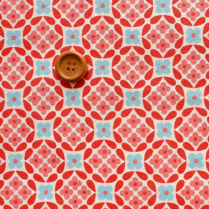 Koko Seki 70s Design Flower Power Japanese Import Flower Circle Red CHU055R