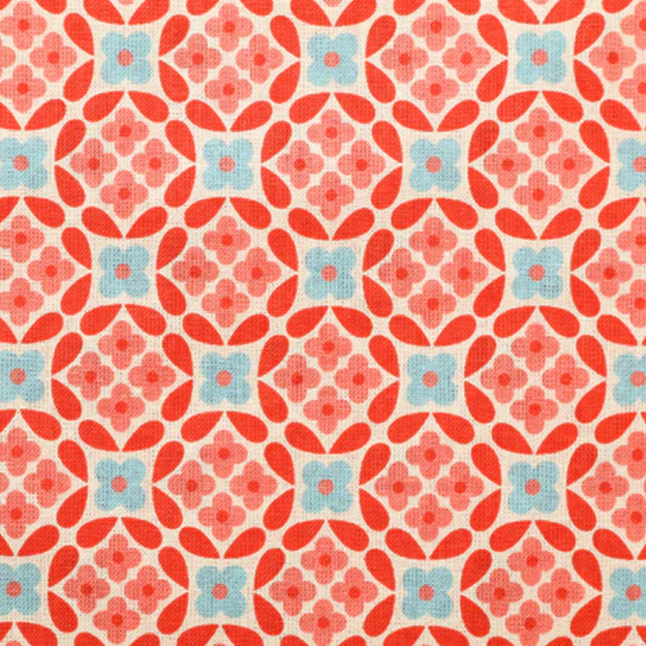 Koko Seki 70s Design Flower Power Japanese Import Flower Circle Red CHU055R