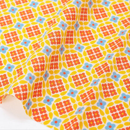 Koko Seki 70s Design Flower Power Japanese Import Flower Circle Yellow CHU055R