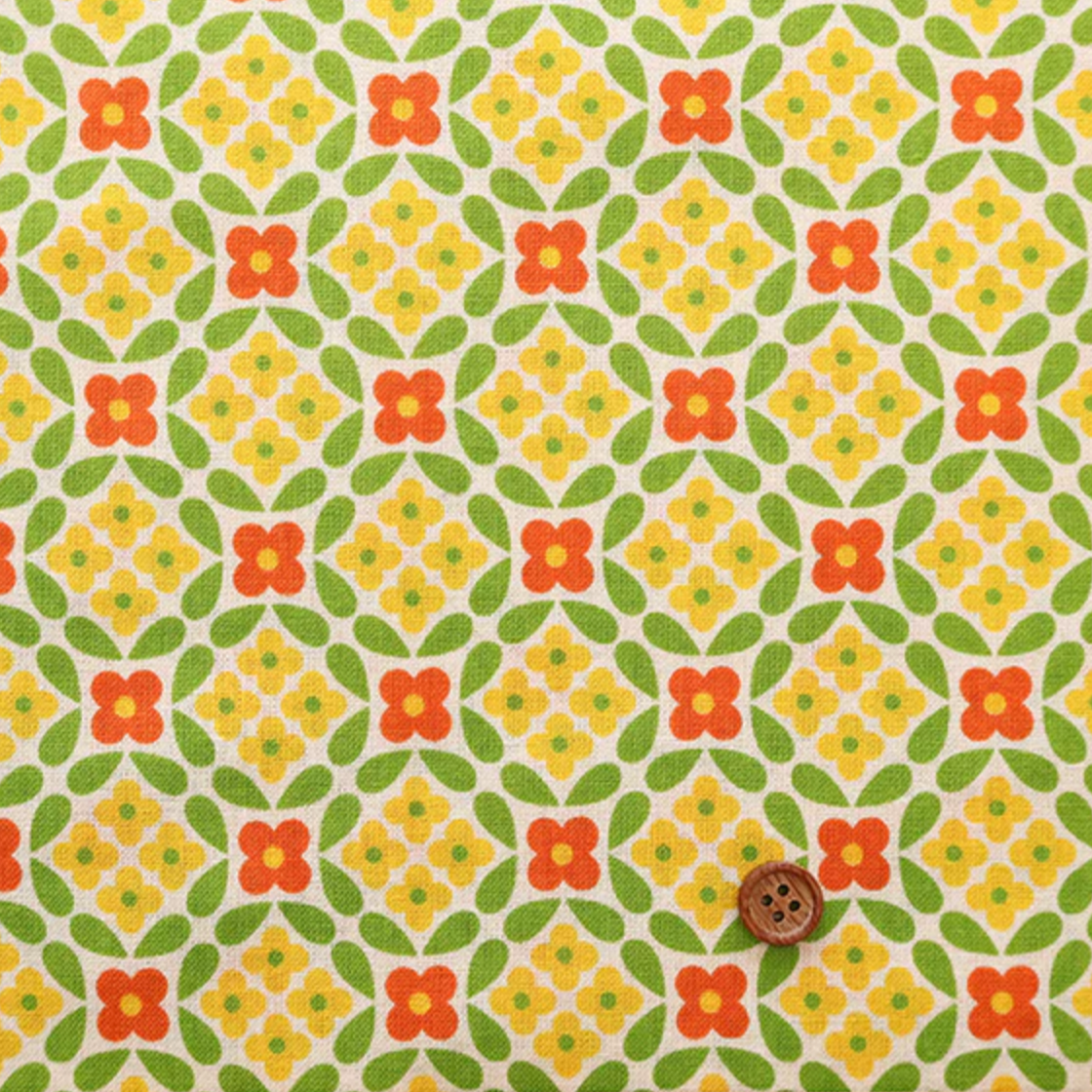 Koko Seki 70s Design Flower Power Japanese Import Flower Lattice CHU055R