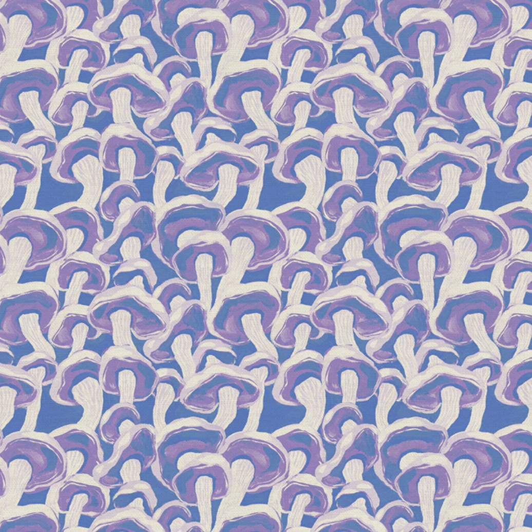 Lauren Lesley Paintbrush Studio Fabrics Woodland Creatures Dancing Mushrooms Periwinkle 12022919