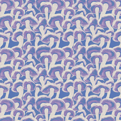 Lauren Lesley Paintbrush Studio Fabrics Woodland Creatures Dancing Mushrooms Periwinkle 12022919
