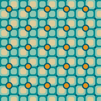 Leanne Friedberg Paintbrush Studio Fabrics Retro Geos Flower Blocks Teal 12024077