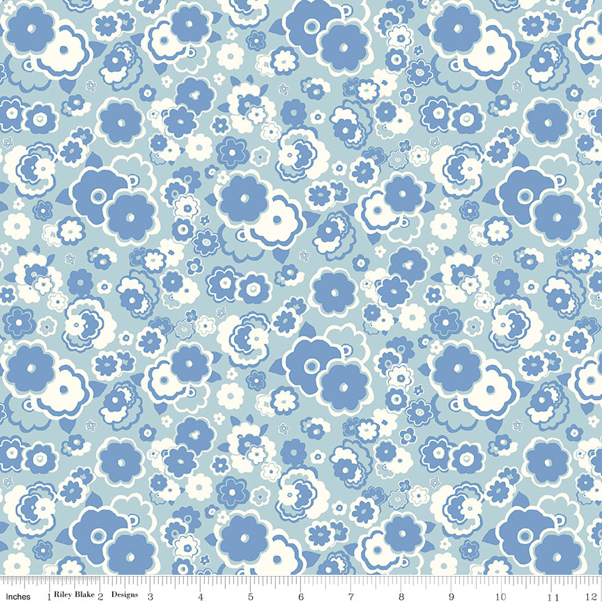 Liberty Fabrics The Carnaby Collection Cosmos Cloud Blue 04775945A