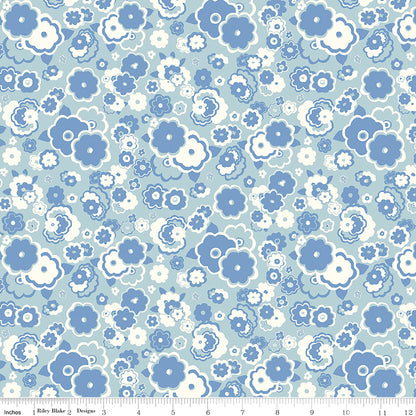 Liberty Fabrics The Carnaby Collection Cosmos Cloud Blue 04775945A