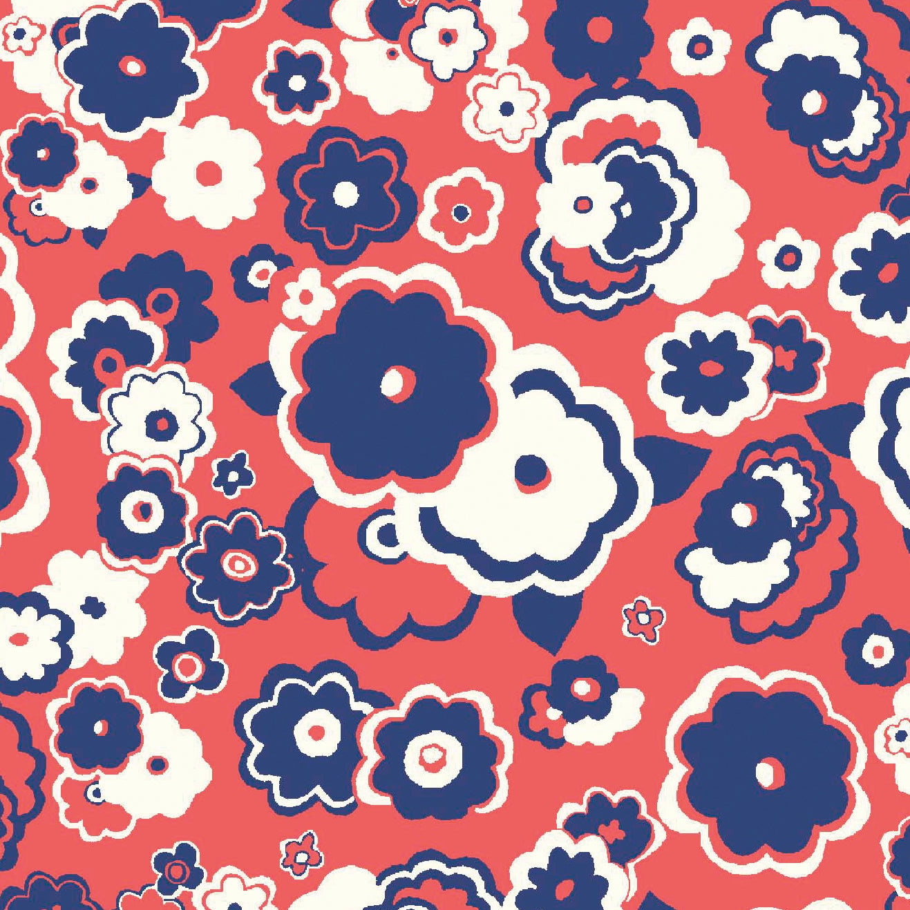 Liberty Fabrics The Carnaby Collection Cosmos Cloud Red 04775945B