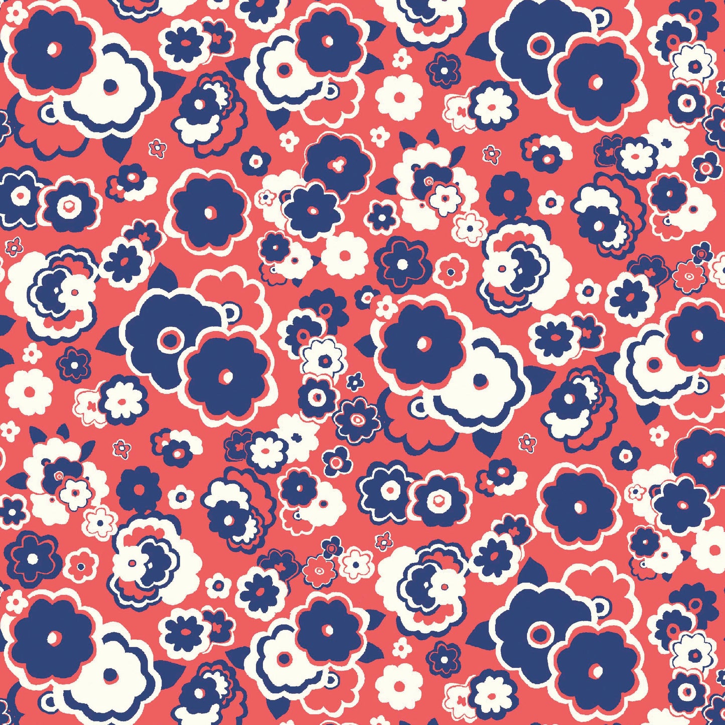 Liberty Fabrics The Carnaby Collection Cosmos Cloud Red 04775945B