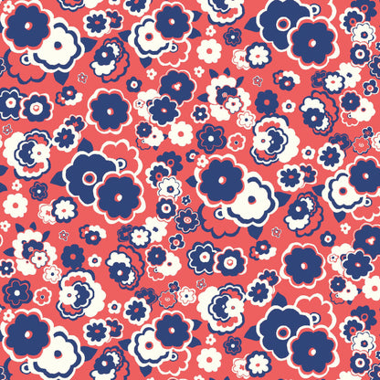 Liberty Fabrics The Carnaby Collection Cosmos Cloud Red 04775945B