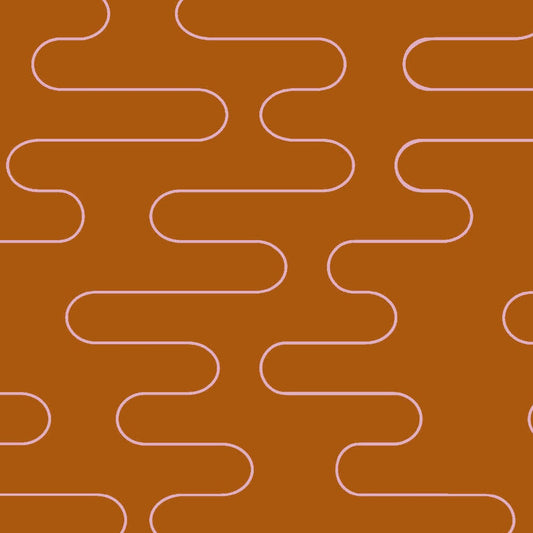 Libs Elliott Andover Fabrics Birdie Wobble Cloud A-1135-O Rusty