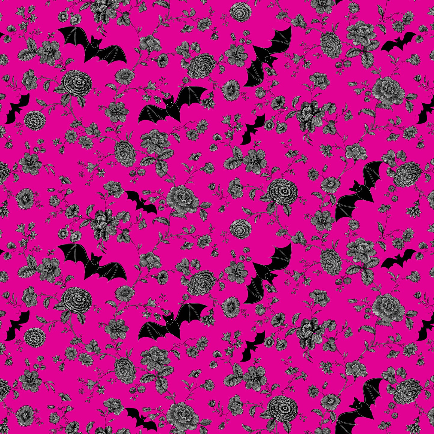 Libs Elliott Andover Fabrics Phantasm Night Garden A-1517-E Scream